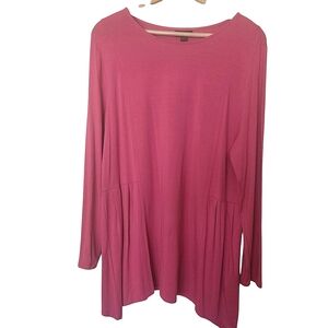 J. JILL Wearever‎ Collection pink tunic top long sleeves relaxed fit size large